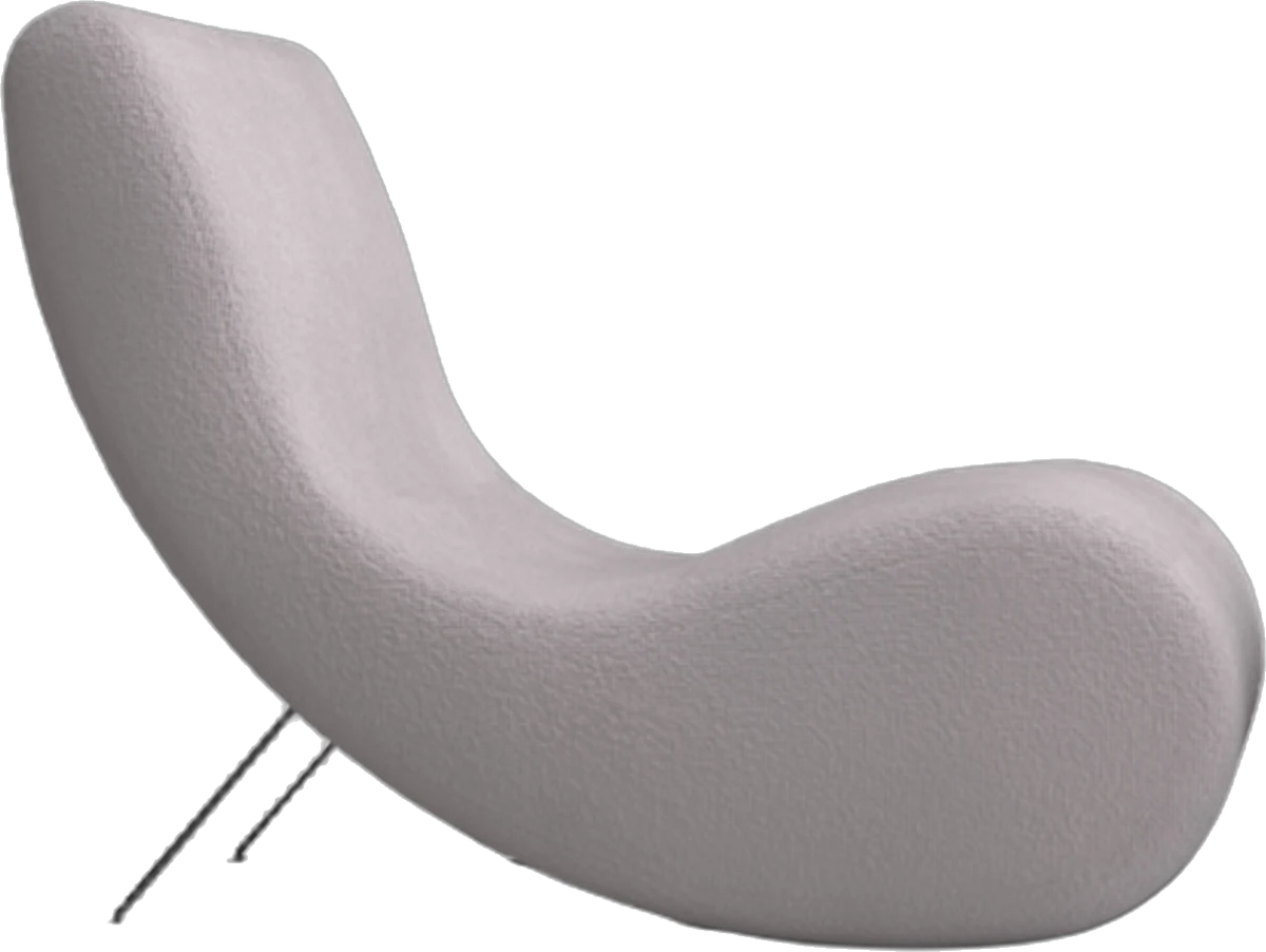 Poltrona chaise Punto e Vírgola de Emerson Borges com o puff Punto