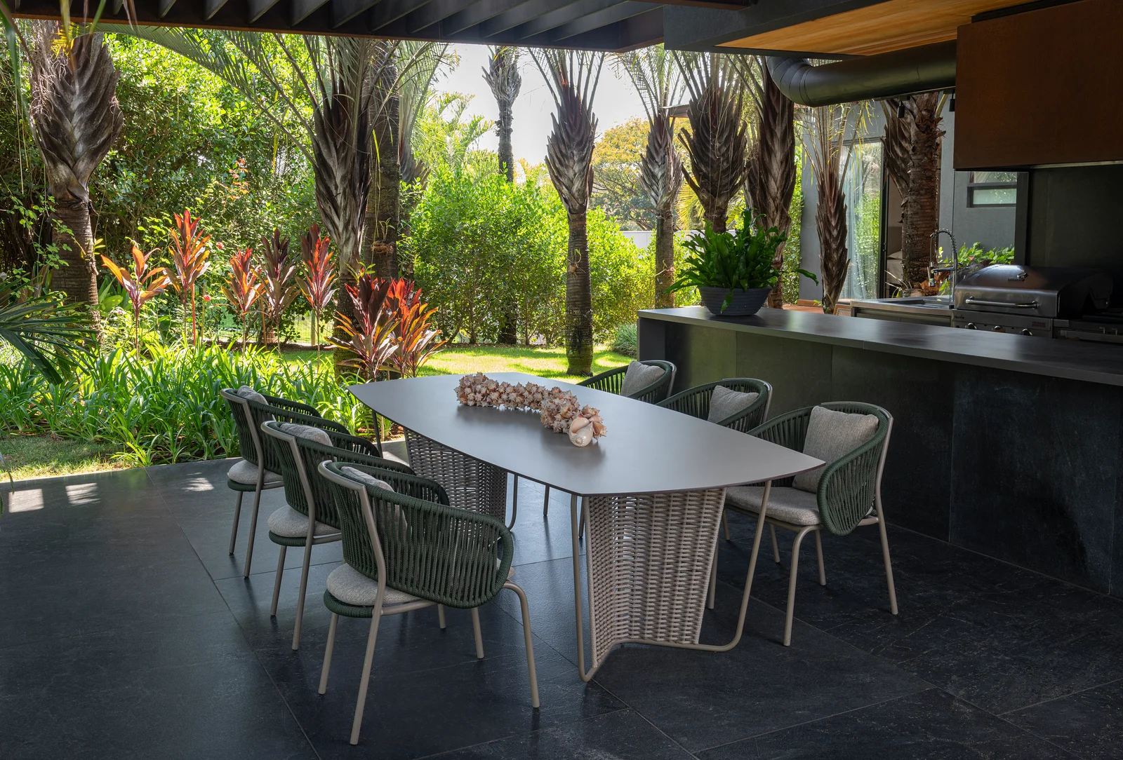 Linha Maré em ambiente, com Mesa de Jantar Maré Corda Náutica