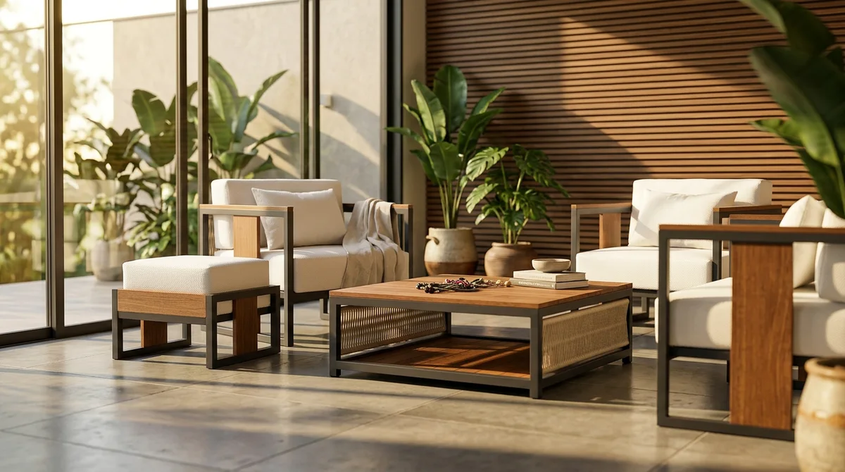 Puff Domo em ambiente decorado, design de Odon Jimenez