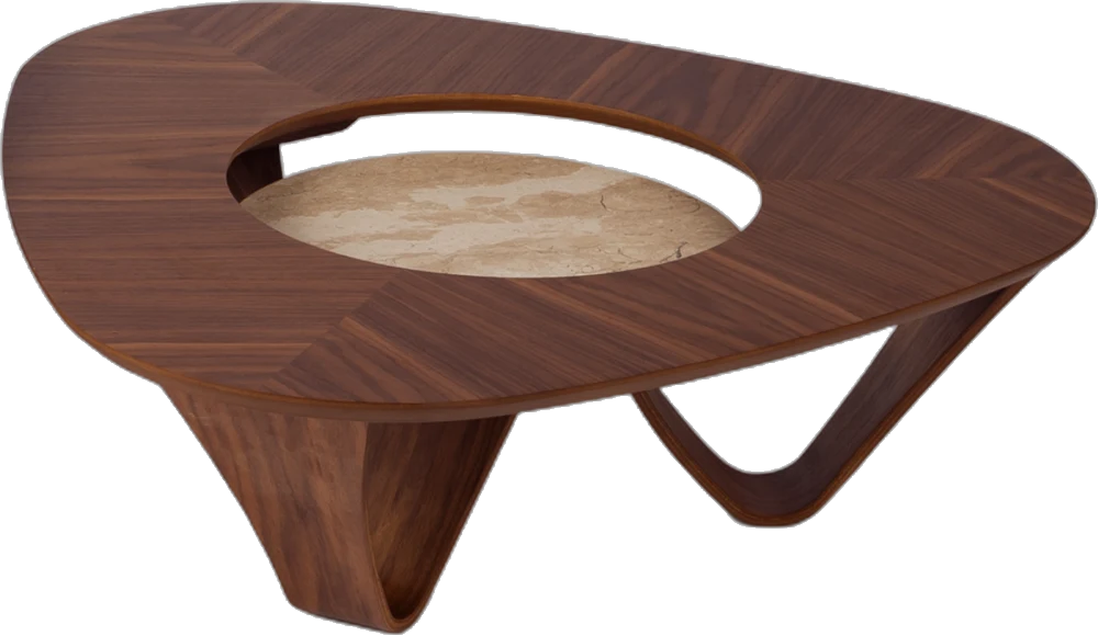 Mesa de Centro Trinus vista de outro ângulo, design de Neuri Henkel, foto 2 de 3