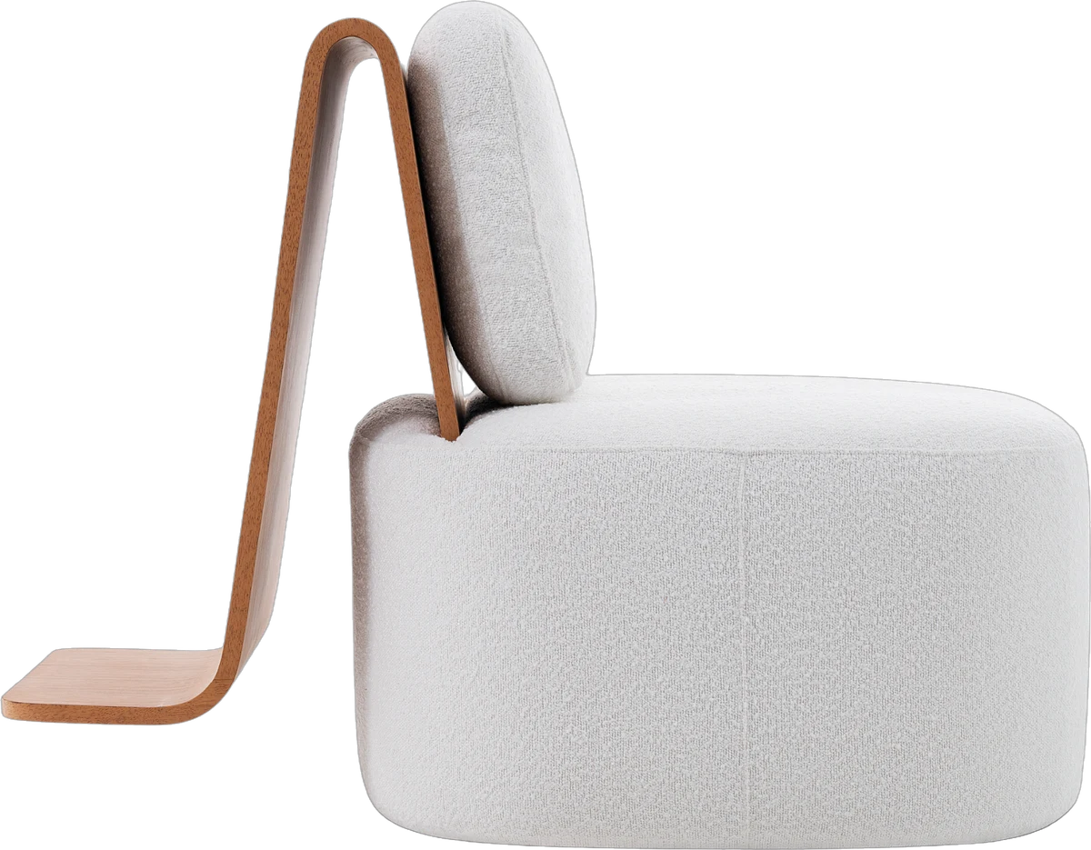 Poltrona Véu vista de outro ângulo, design de Felipe Juanazzi, foto 2 de 3