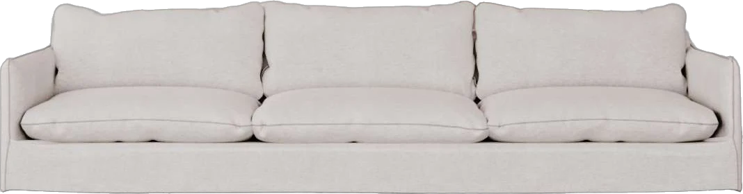 Sofá com capa removível Prosa em tecido off-white, com almofadas soltas