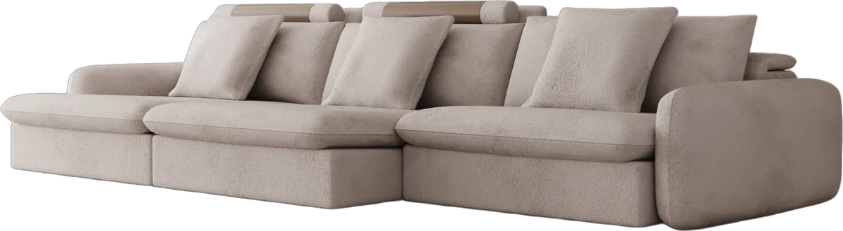 Sofá retrátil e reclinável de canto Acaso com chaise