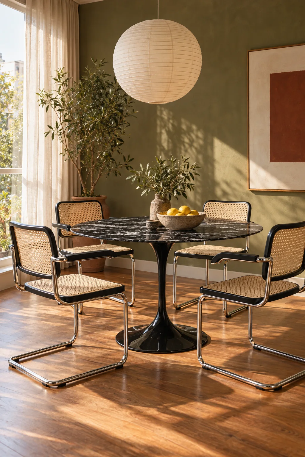 Sala de jantar com Mesa Saarinen: ambiente com móveis de design