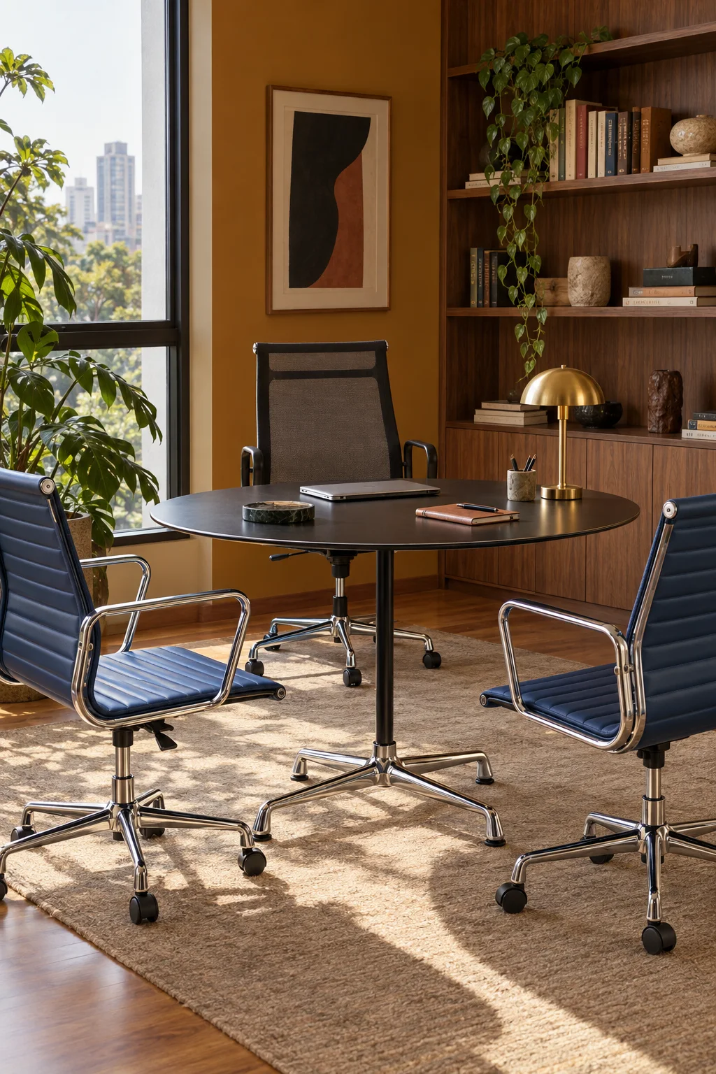 Escritório com Cadeiras Eames: ambiente com móveis de design